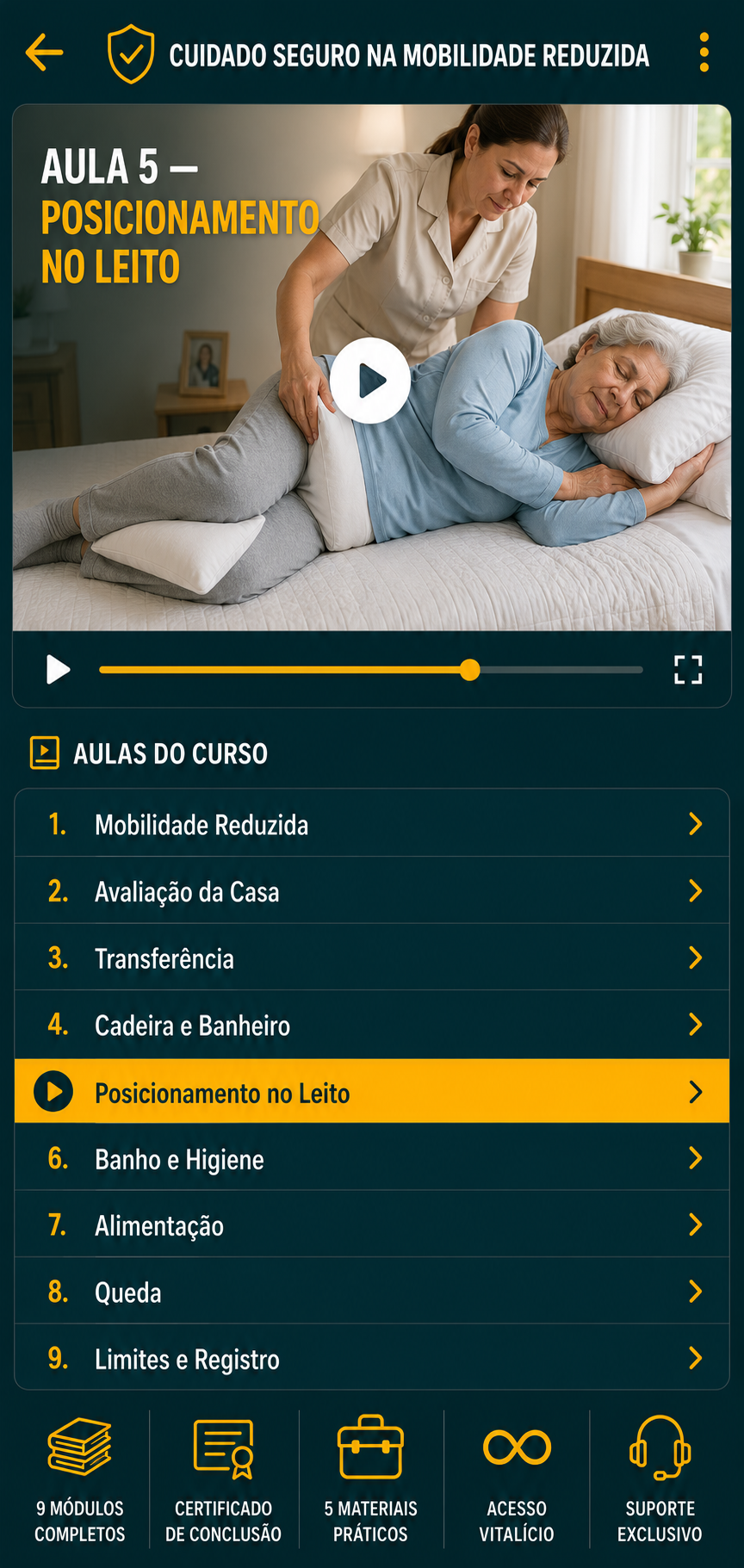 Vídeo aula: Transferência: cama para cadeira