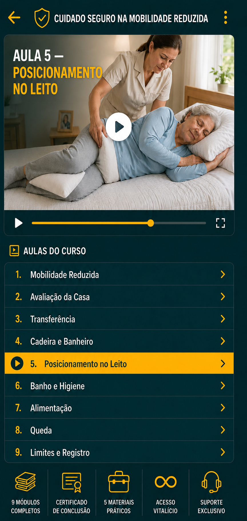 Vídeo aula: Posicionamento no leito
